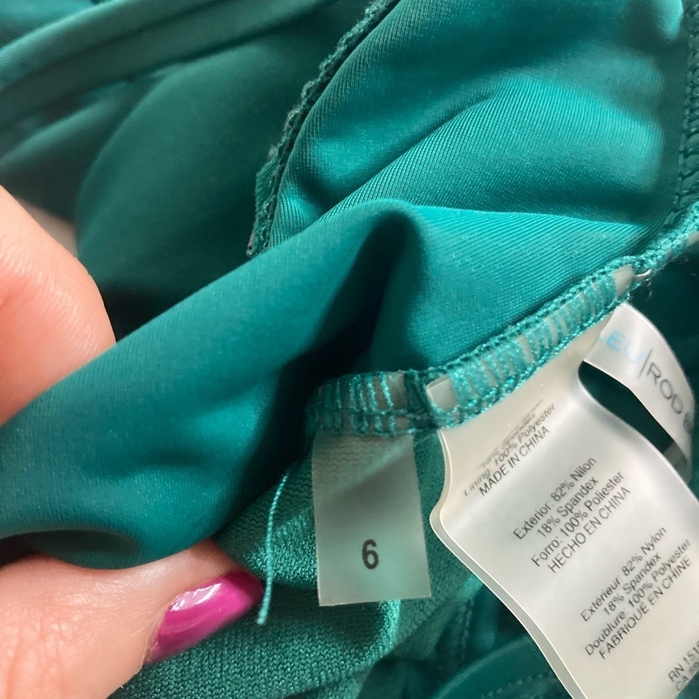 Bleu Rod Beattie Halter One-Piece Swimsuit Size 6 Forest Green - Picture 7 of 7